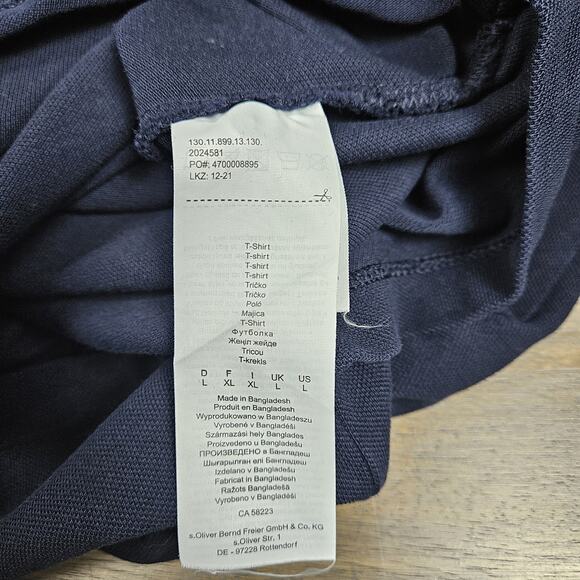 s.Oliver Men’s Navy Polo Shirt L Soft Cotton Minimalist Essential Casual Style - Picture 4 of 7